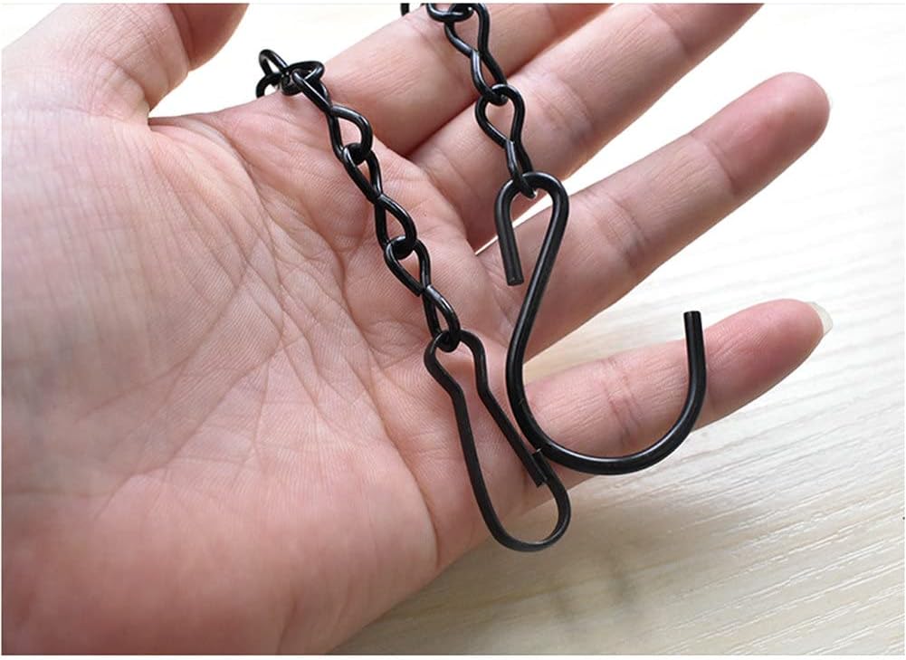 YINGFENG 10 Pack Black Hanging Chains - 9.5 Inch Garden Plant Hangers for Feeders, Lanterns & More