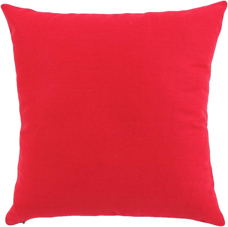 Christmas Pillow Cover 18x18 - Embroidered Sleigh & Snowflakes - Winter Decorative Cushion for Sofa & Bed