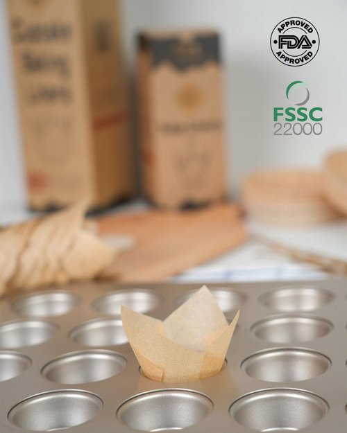 Bake Choice Mini Tulip Cupcake Liners - 200pcs Unbleached Greaseproof Baking Cups | Perfect for Parties & Holidays