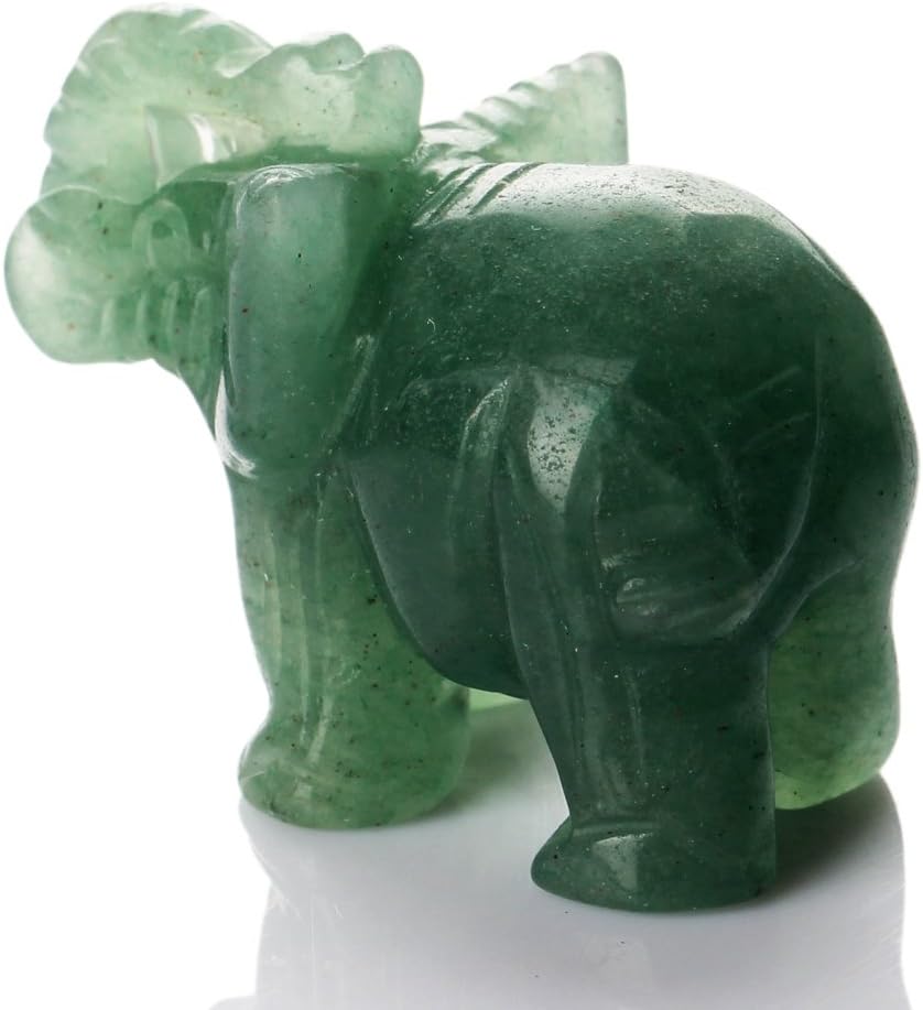 Opal Opalite Elephant Statue - 1.5" Natural Stone Carved Figurine for Chakra Healing