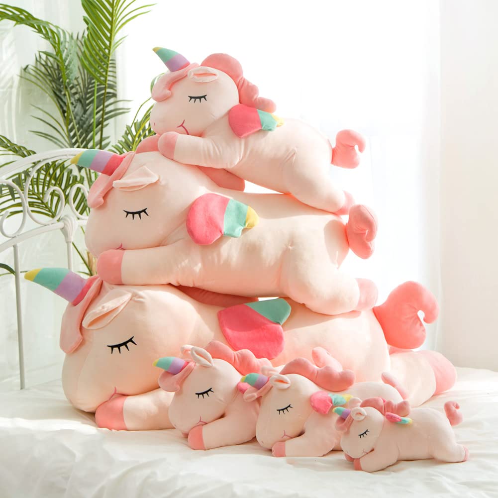 hitoshe Unicorn Stuffed Animal, Soft Unicorn Plush Hugging Pillow Toy Gifts for Kids (Pink, 23.6 in)