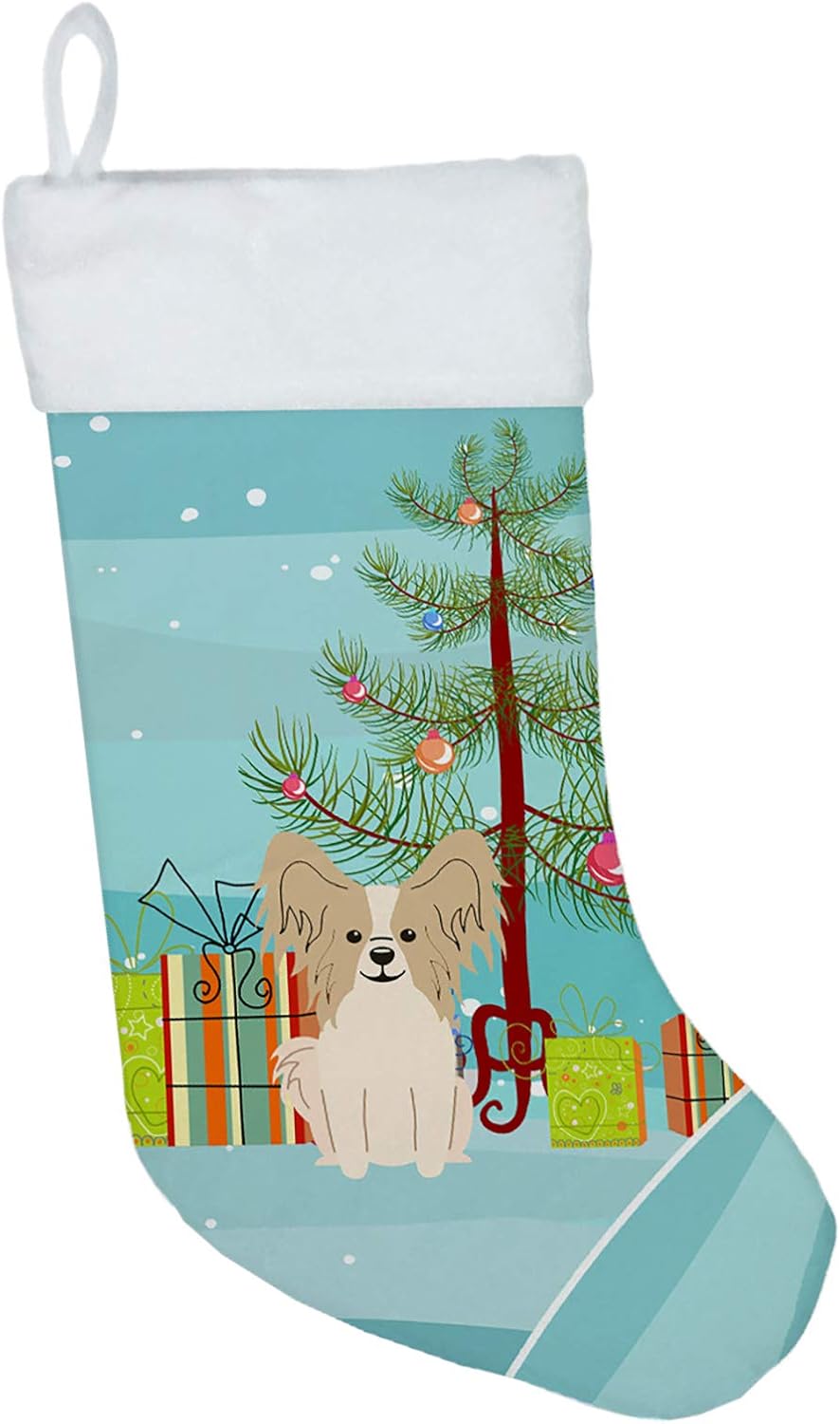 Merry Christmas Tree Dogue de Bordeaux Stocking - Festive Fireplace Decor for Holidays
