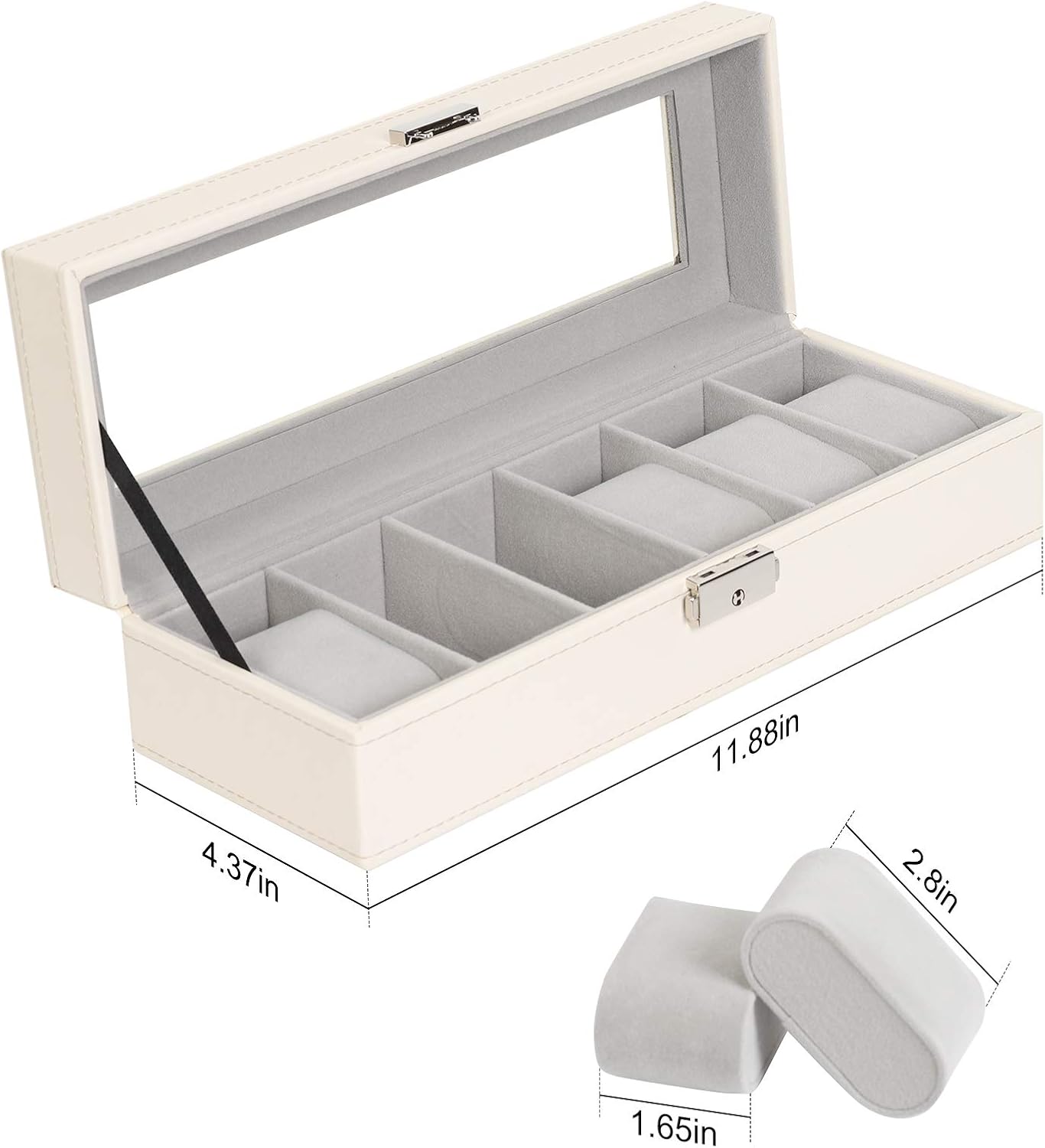 Men's Black 6-Slot Watch Box Organizer | Elegant Display & Storage Case