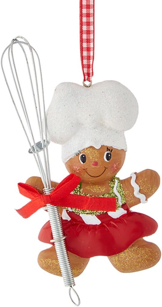 Gingerbread Boy & Girl Christmas Ornaments Set - Kurt S. Adler Resin Decor