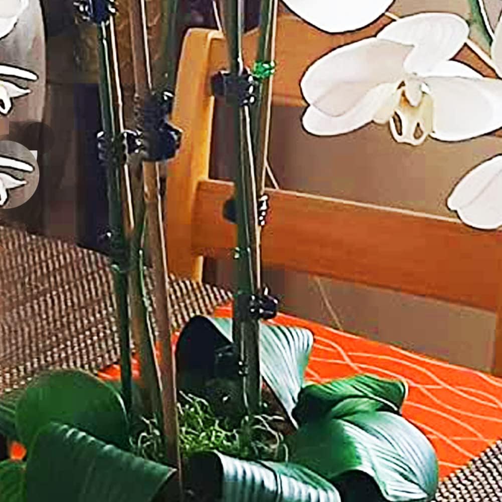 Yowlieu 20 Pcs Natural Bamboo Stakes - 18 Inch Plant Support Sticks with Garden Ties for Indoor & Outdoor Use