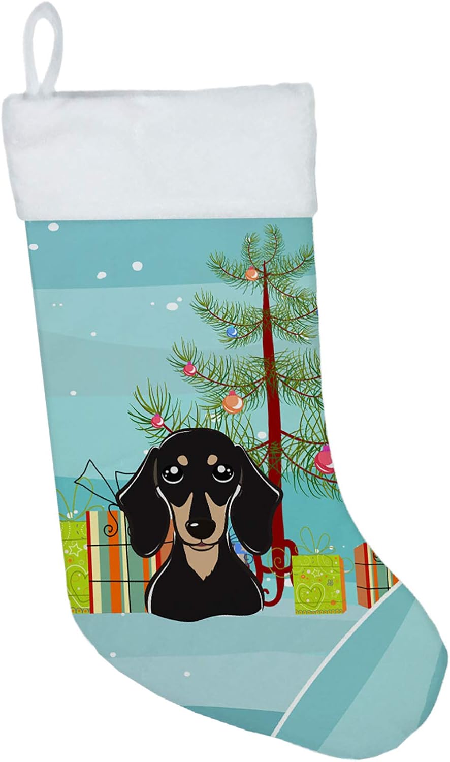 Shih Tzu Christmas Stocking - Chocolate Brown Dog Holiday Decor for Fireplace