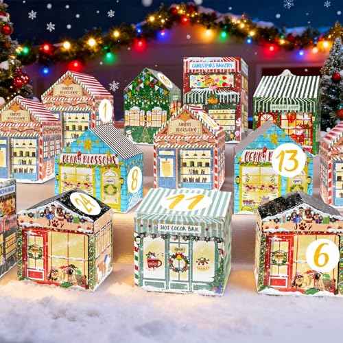 Empty Advent Calendars to Fill, DIY Christmas Store Themed Fillable Advent Calendar Boxes 24 Days Christmas Countdown Calendar for Kids Adults 2025 Calendars Gift Boxes
