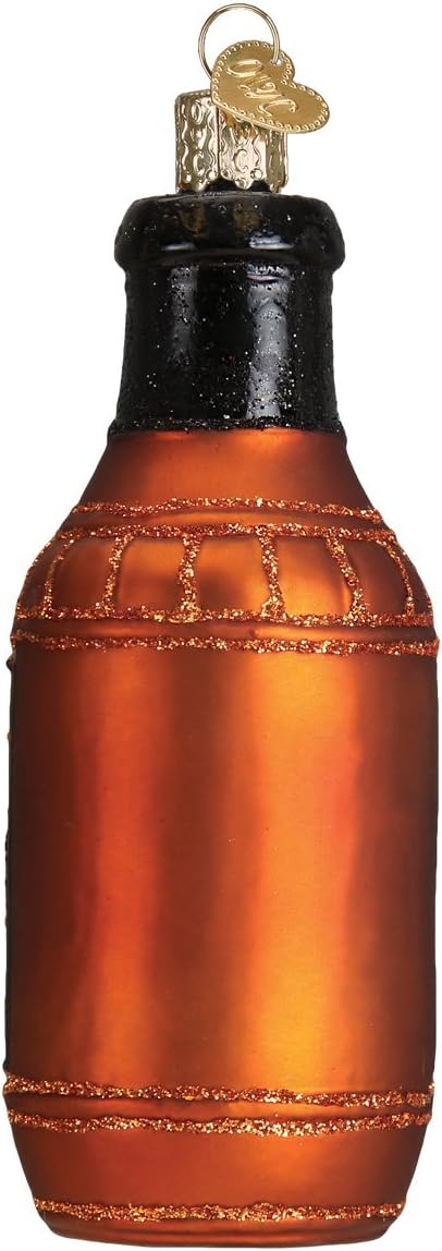 BBQ Sauce Glass Blown Ornament - Old World Christmas Food Decor 32292
