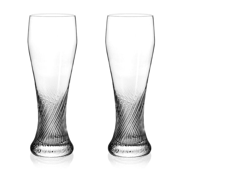 North Mountain Supply Tornado Wheat Beer Glasses - Great for All Wheat Beers - 23 Ounces - Set of 2