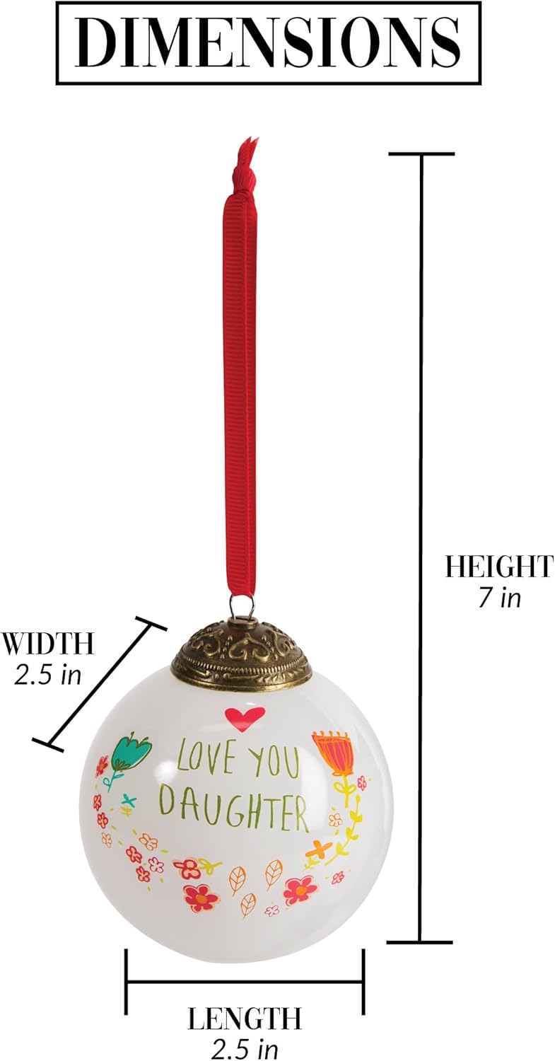 Best Mom Ever Teal Bird Floral Glass Ornament - Pavilion Gift Company 54026