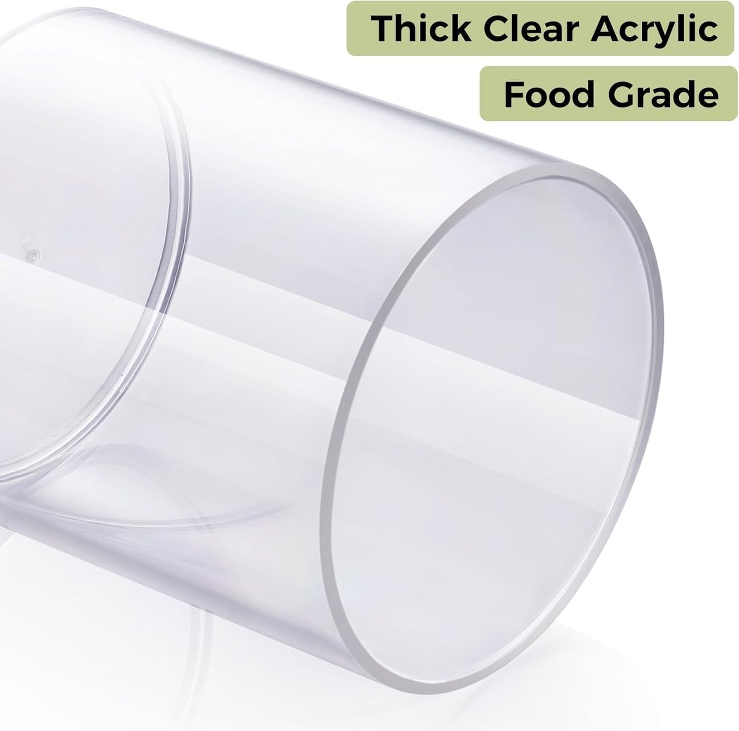 Skiennix Acrylic Qtip Holder Dispenser - 4 Pack Clear Canisters for Cotton Swabs & Makeup Storage
