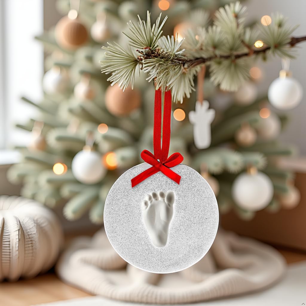 Christmas Baby Handprint Ornament Kit - DIY Keepsake Bauble with Paint for Newborns