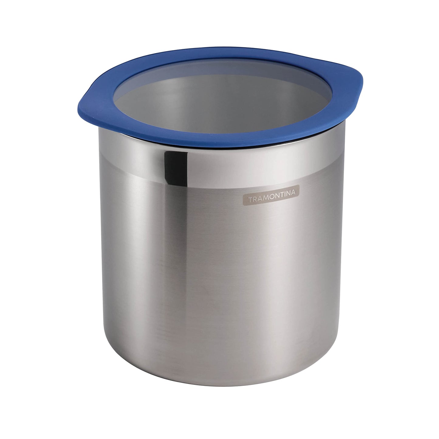 Tramontina 4-Piece Food Storage Containers with Silicone Lids, Stainless Steel Reusable Canister Set, Kitchen Pantry Organizer for Oats, Flour, Cereal, Sugar, Snacks (Blue)