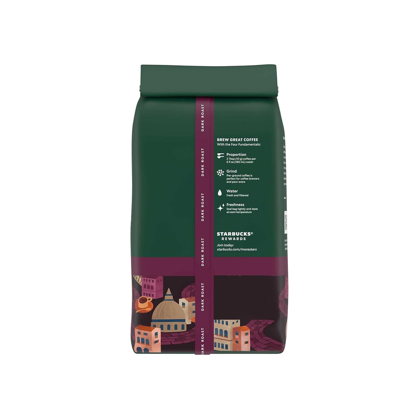 Starbucks Ground Coffee - Dark Roast Italian Blend for Hot or Iced Coffee | Six 12 oz Bags