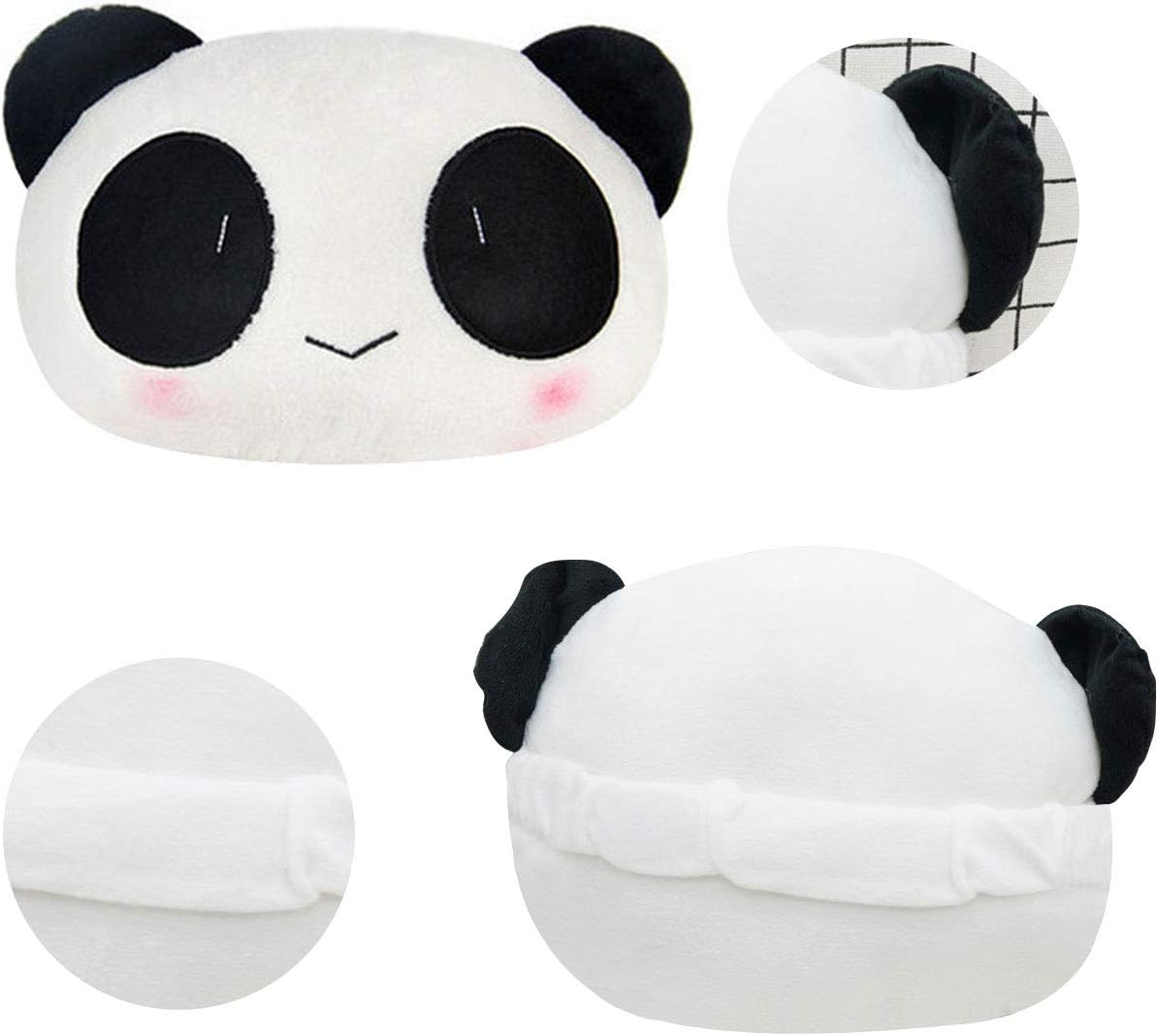 Cute Panda Plush Car Seat Headrest Pillow - 2-in-1 Neck Rest Cushion Set