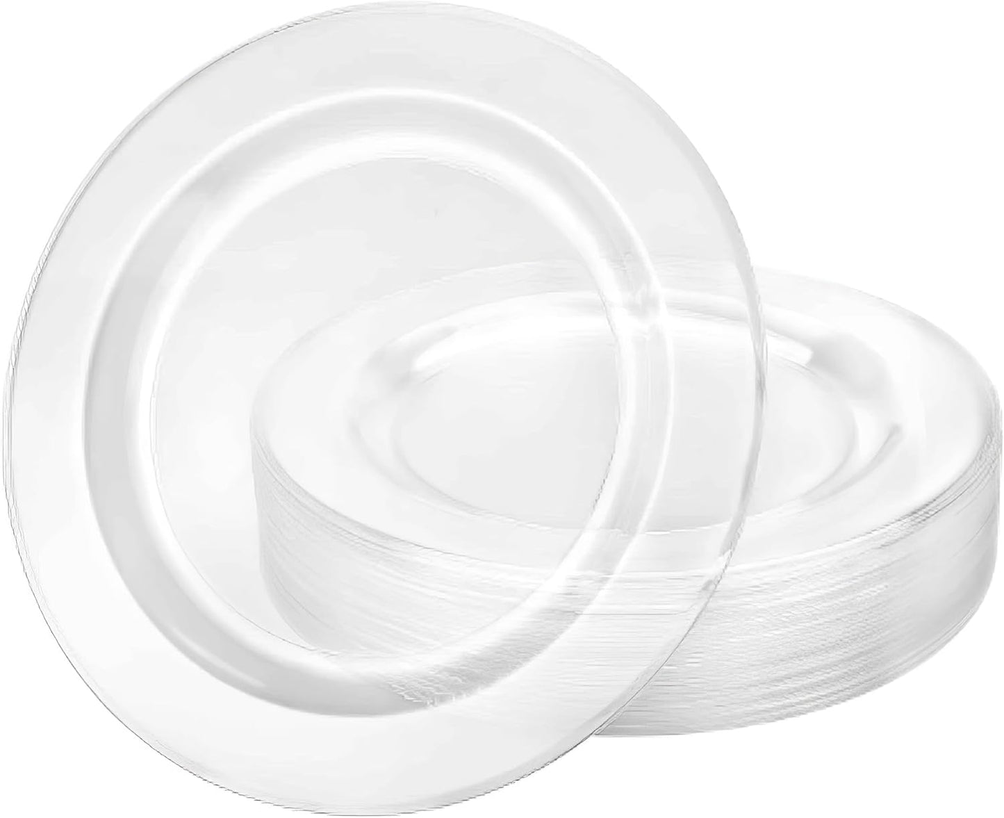 Premium Heavyweight Clear Plastic Plates - 6.25 Inch, 40 Count Value Pack for Weddings & Parties