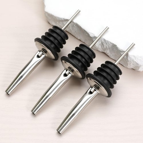 JBtek (12 Pack Stainless Steel Classic Bottle Pourers w/Tapered Spout