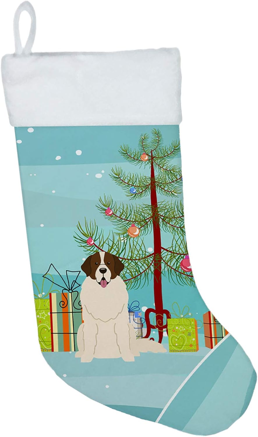 Merry Christmas Tree Dogue de Bordeaux Stocking - Festive Fireplace Decor for Holidays