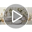 DaYammi Gold Disposable Dinnerware Set with White Handles - 150Pcs, Elegant Party Wedding