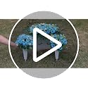 Lodou Red Artificial Cemetery Flower Saddle for Memorial Graves Headstones
