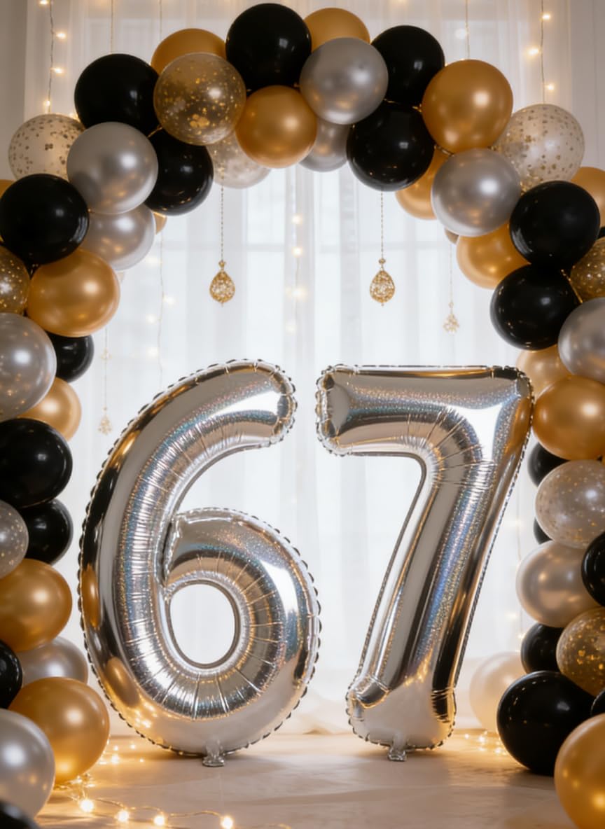 Laser Silver Number Balloon 40 Inch, 0 Number Balloons, 10 20 30 40 50 Numbers Balloon Birthday Decorations, Party Supplies for Women