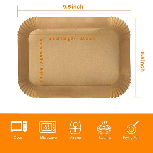100 Pcs Ninja Air Fryer Liners Disposable, Non-Stick Parchment Paper for Ninja DZ201, DZ401, DZ550 & Compatible with Cosori, Chefman, Dual Air Fryers