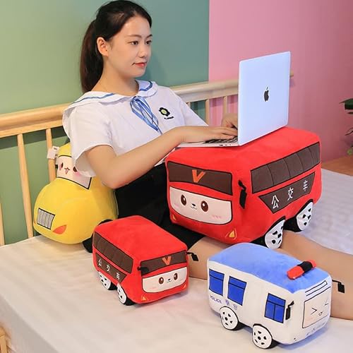Car Plush Toy Soft Stuffed Car Plush Pillow Toy CuteTractor Cartoon Throw Pillow Plushie Gifts for Kids Birthday Christmas Party (School Bus)