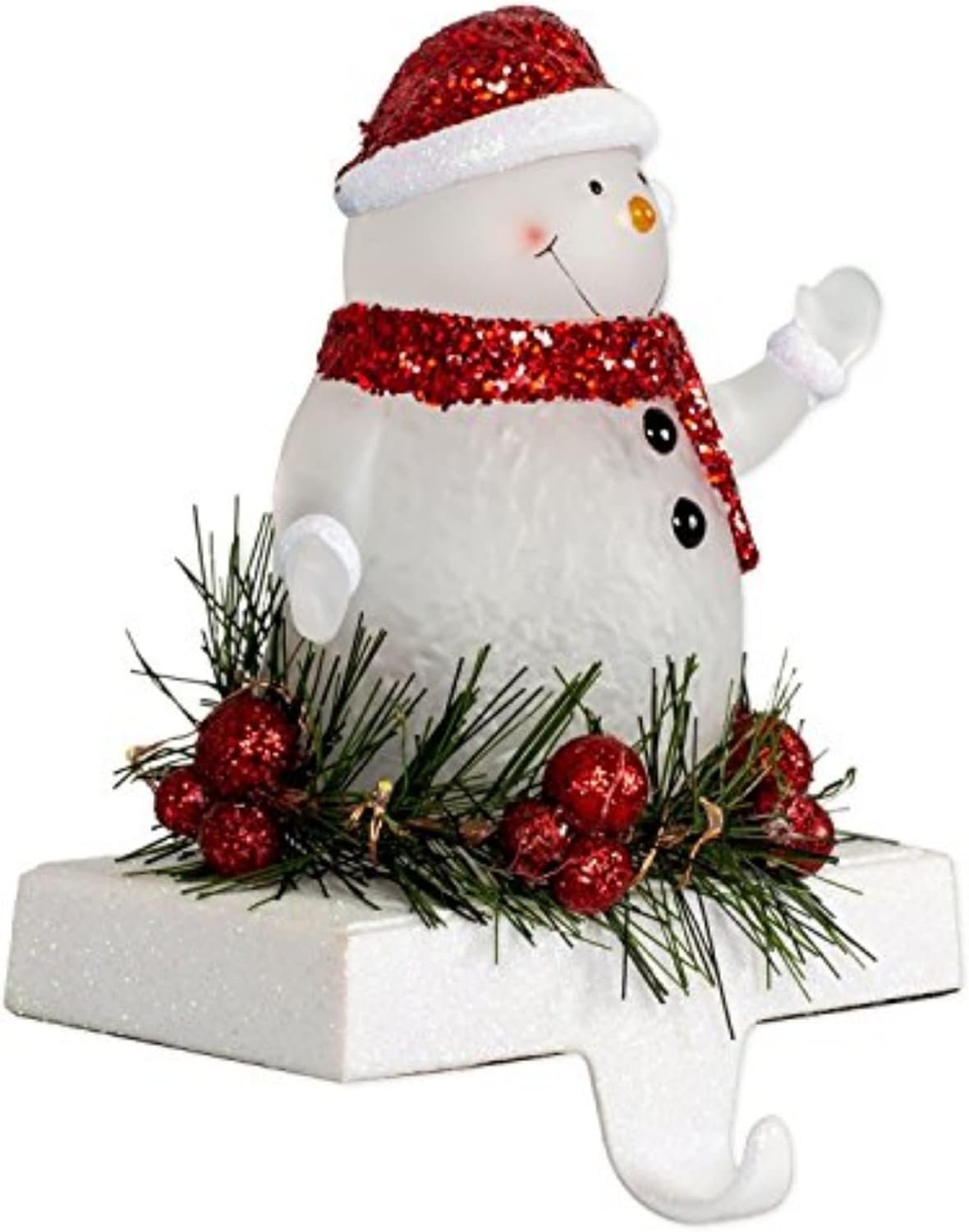 LED Snowman Stocking Holder - 7 Inch Tall Christmas Decor for Mantel
