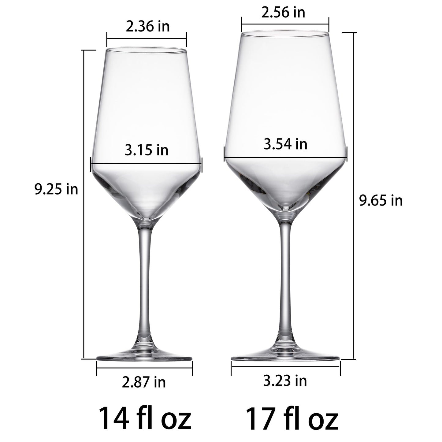 NORIMODA White Wine Glasses Set of 4, 14oz Lead-free Glassware With stem, Gift for Wine Lovers