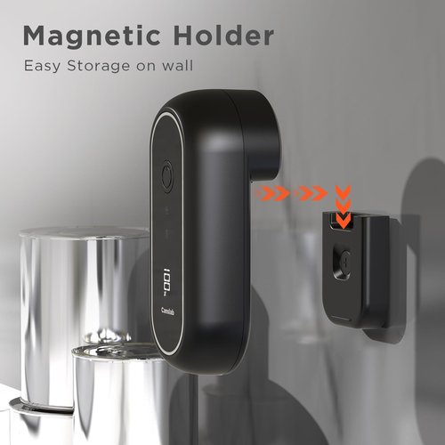 Canslab Turbo Rechargeable Can Opener - Professional Grade Blade, Auto-Stop, LED Battery Life Display, Wall-mountable, Side Cut Electric Can Opener for Smooth Edge, Hands-free Operation,USB-C Charging