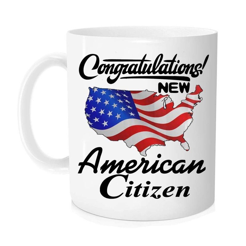 Funny New Citizen Mug - Congratulations! New American Citizen,Citizenship Mug With American Flag For Proud Us Men And Women Coffee Mug,11 oz Novelty Mug