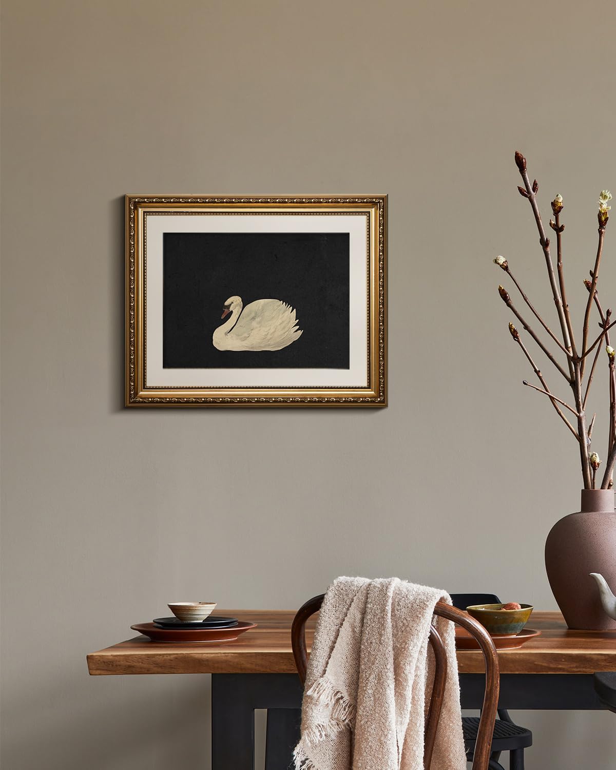 VIYYIEA Gold Framed Canvas Wall Art - Elegant Home Decor in Black, 13x16 Inches