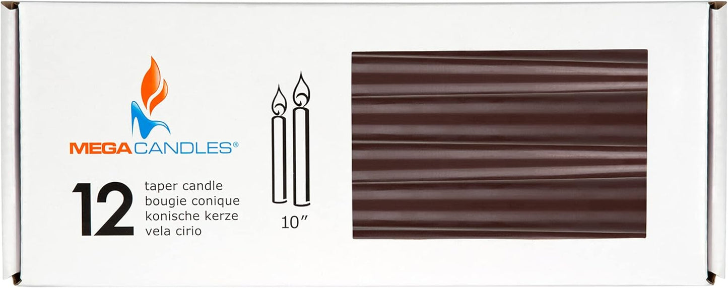 12-Pack Unscented Red Taper Candles - 10 Inch Hand Poured Wax for Home Décor & Weddings