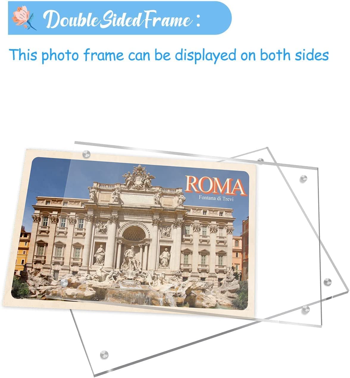 JUOIFIP 1 Pack Acrylic Picture Frame 11×14 Clear Double Sided Magnetic Photo Frame - Frameless Baby Friend Family Picture Desktop Display with Support Stand and Gift Boxes