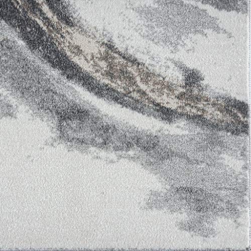 LUXE WEAVERS Lagos Collection 5070 Grey 4X5 Geometric Area Rug