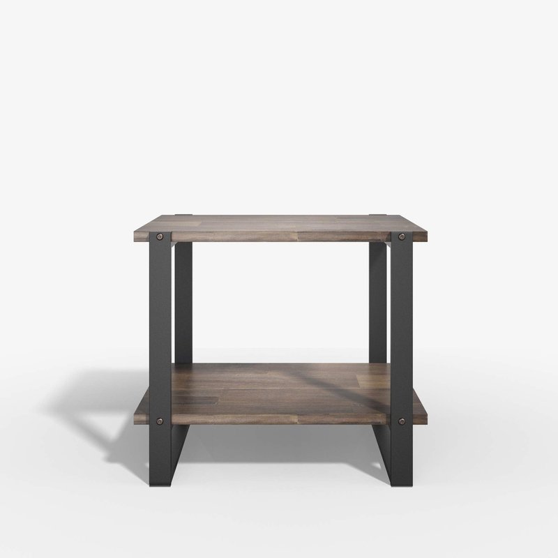 Zinus Brock 21 Inch Solid Wood Side Table, End Table, Easy Assembly, Brown