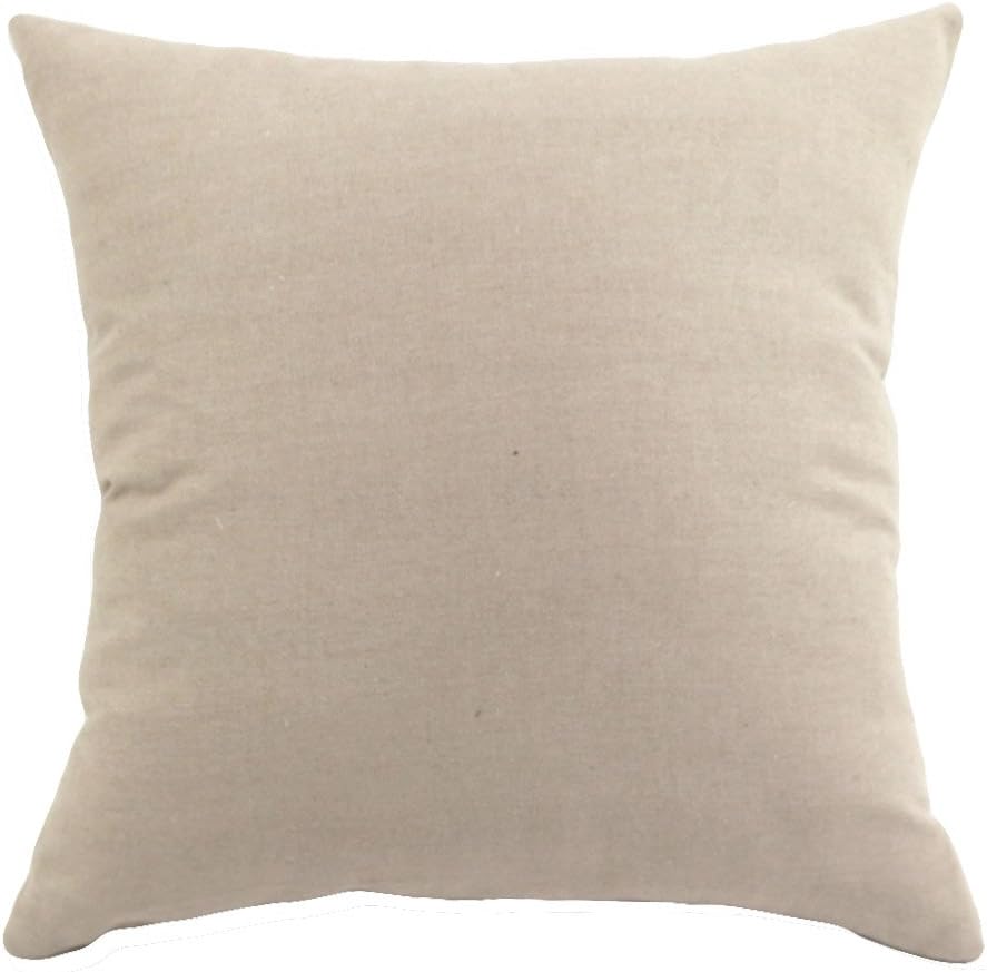 Christmas Pillow Cover 18x18 - Embroidered Sleigh & Snowflakes - Winter Decorative Cushion for Sofa & Bed