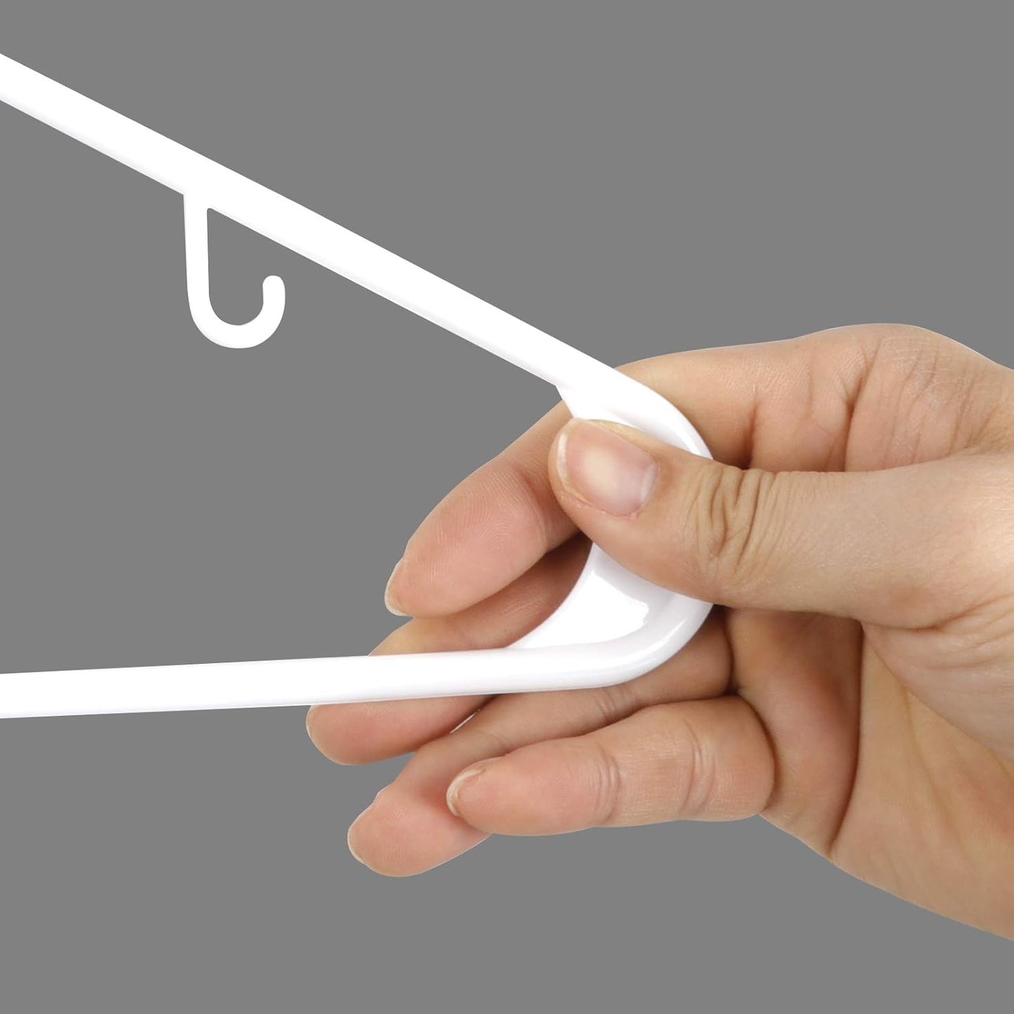 ZENY 100-Pack White Plastic Hangers - Space-Saving, Durable Clothing Hangers for Organizing Clothes