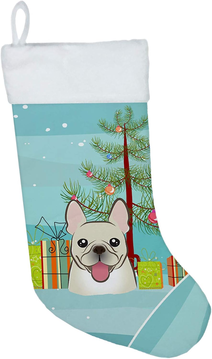 Shih Tzu Christmas Stocking - Chocolate Brown Dog Holiday Decor for Fireplace