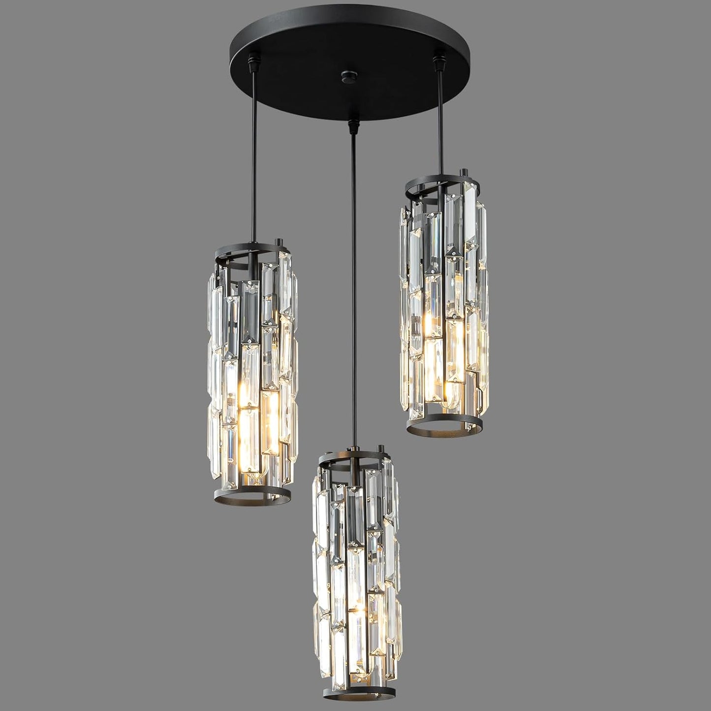 Pendant Lights Modern Pendant Lights Kitchen Island Gold Pendant Light Fixture Mini Crystal Chandelier Lighting for Kitchen Island Dinning Room Bedroom Sink (Gold 3-Light)