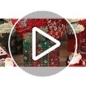 KPX Large-Square-Red Mini Christmas Tree Tabletop Decor with Ornaments & Pine Cones