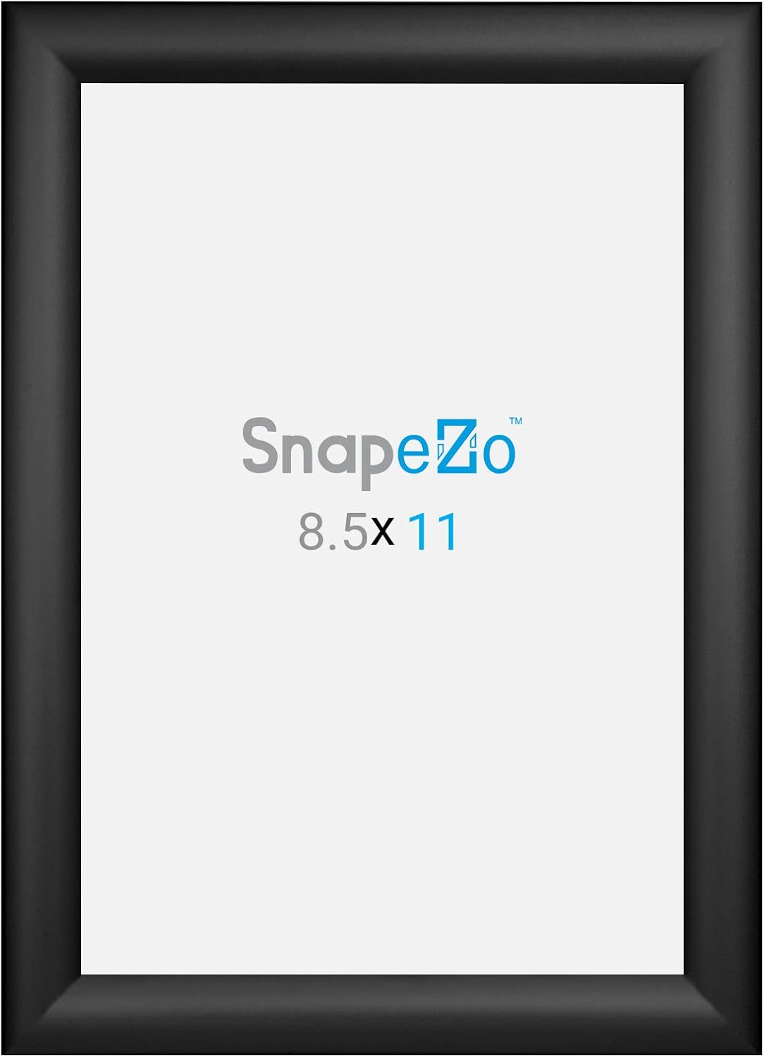 SnapeZo Certificate Frame 8.5x11 Inches, Black 1.2 Inch Aluminum Profile, Front-Loading Snap Frame, Wall Mounting, Premium Series