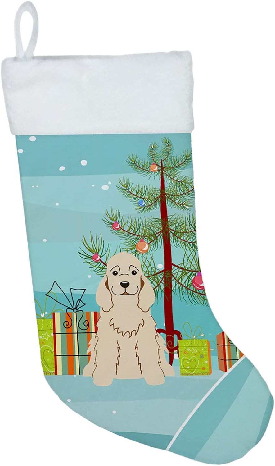 Merry Christmas Tree Dogue de Bordeaux Stocking - Festive Fireplace Decor for Holidays