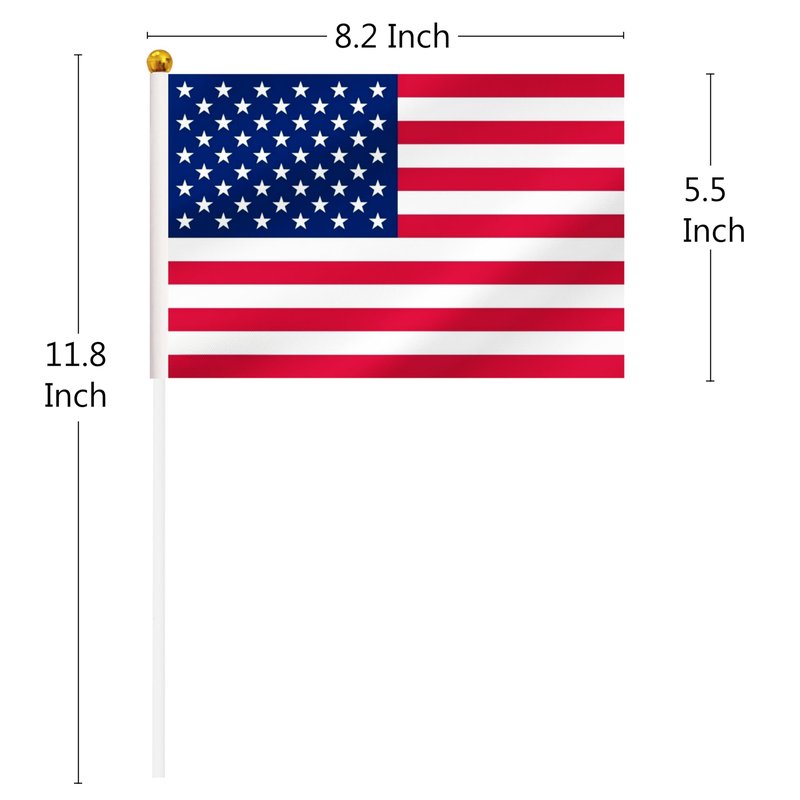 Yamiuo 50 Pack USA Mini Stick Flag, American Hand Held Small Miniature Stick Flag, National Country Flag for Party Decorations, Outdoor Decoration, Festival Events Celebration, World Cup, Sports Events, International Festival (USA)