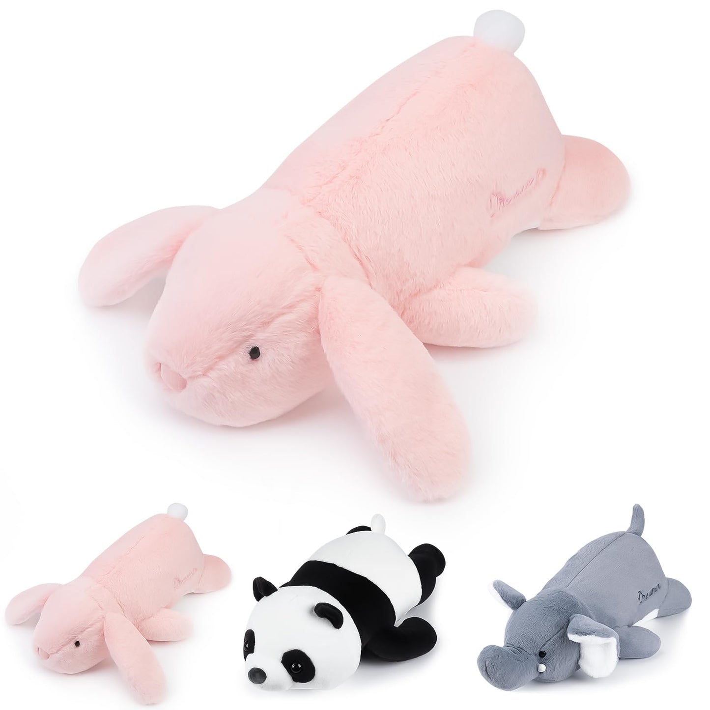 Kashabawangzi 24 inch Cute Giant Weighted Bunny Plush Soft Body Pillow, Large Rabbit Weighted Stuffed Animals Toys plushies, Gift for Kids Girls and Boy, Christmas, Birthdays