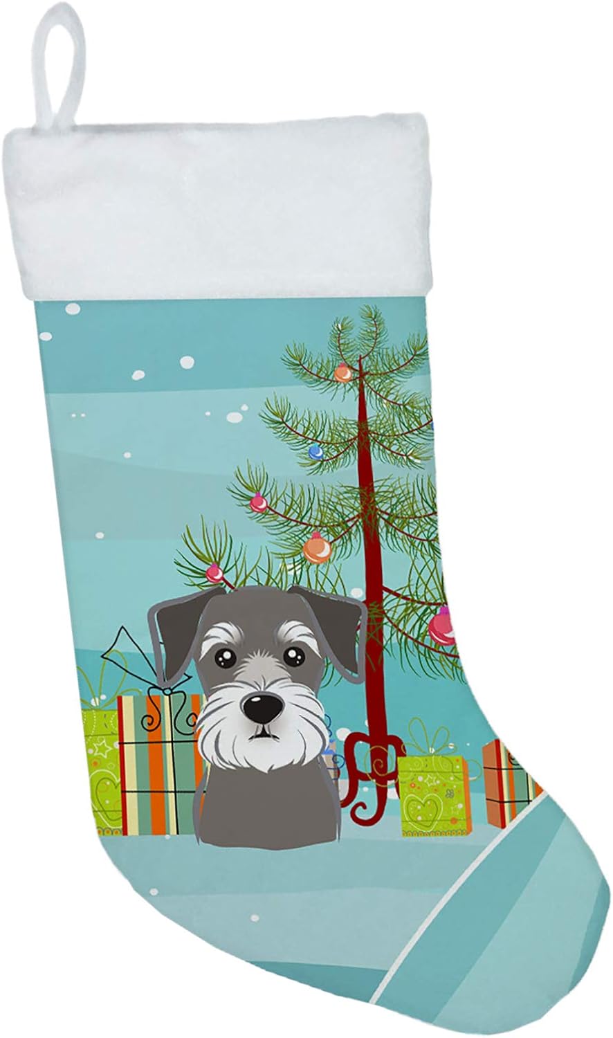 Shih Tzu Christmas Stocking - Chocolate Brown Dog Holiday Decor for Fireplace