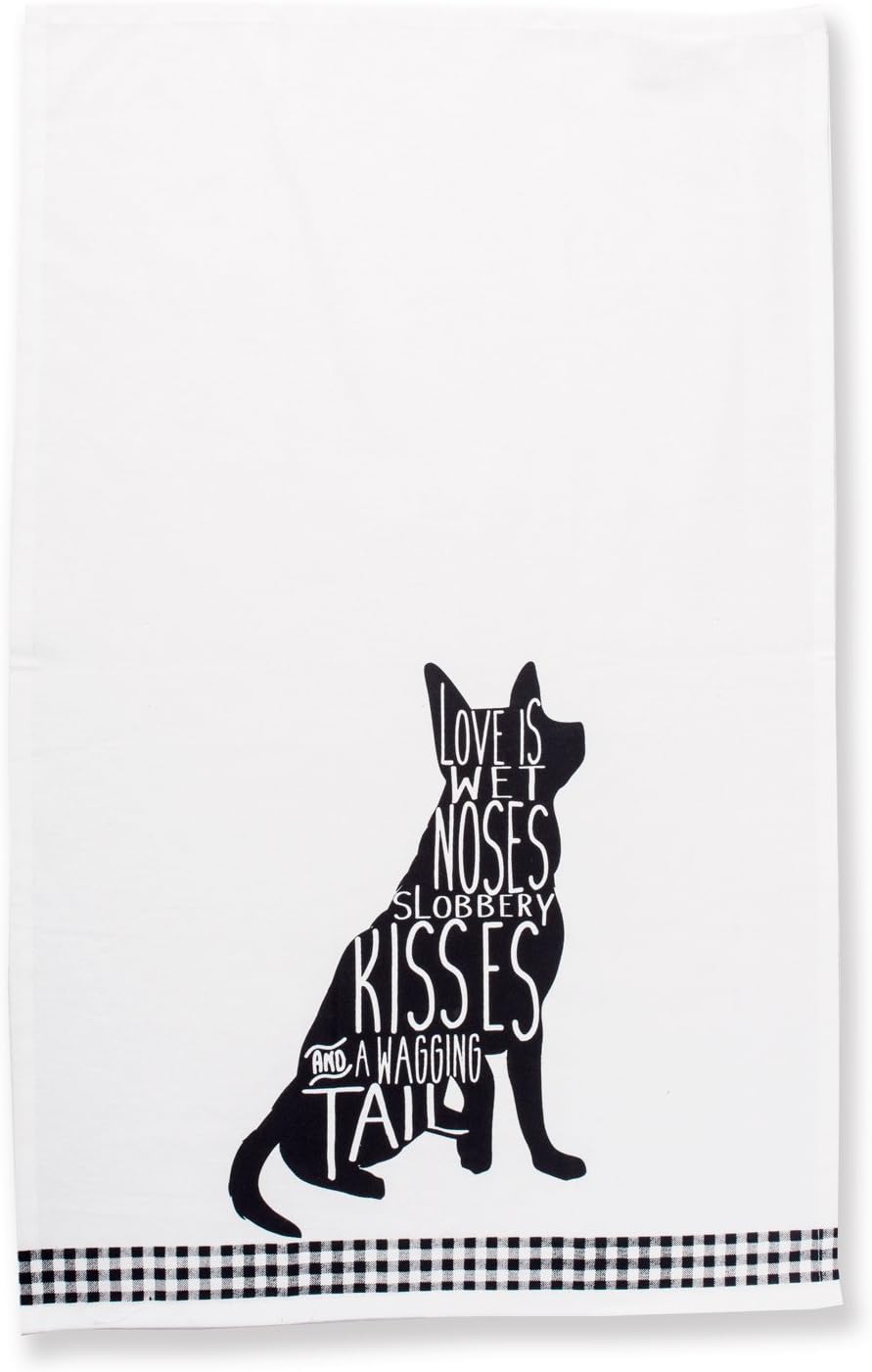 Dog Print Absorbent Dishtowel Set - 3 Count, 18x28 Kitchen Towels for Pet Lovers