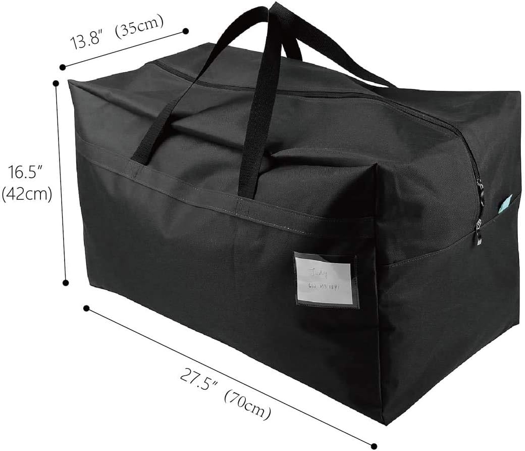 3-Side Zip Open Storage Bag for Christmas Trees & Party Ornaments - 27.5x16.5x13.8, Black Dots