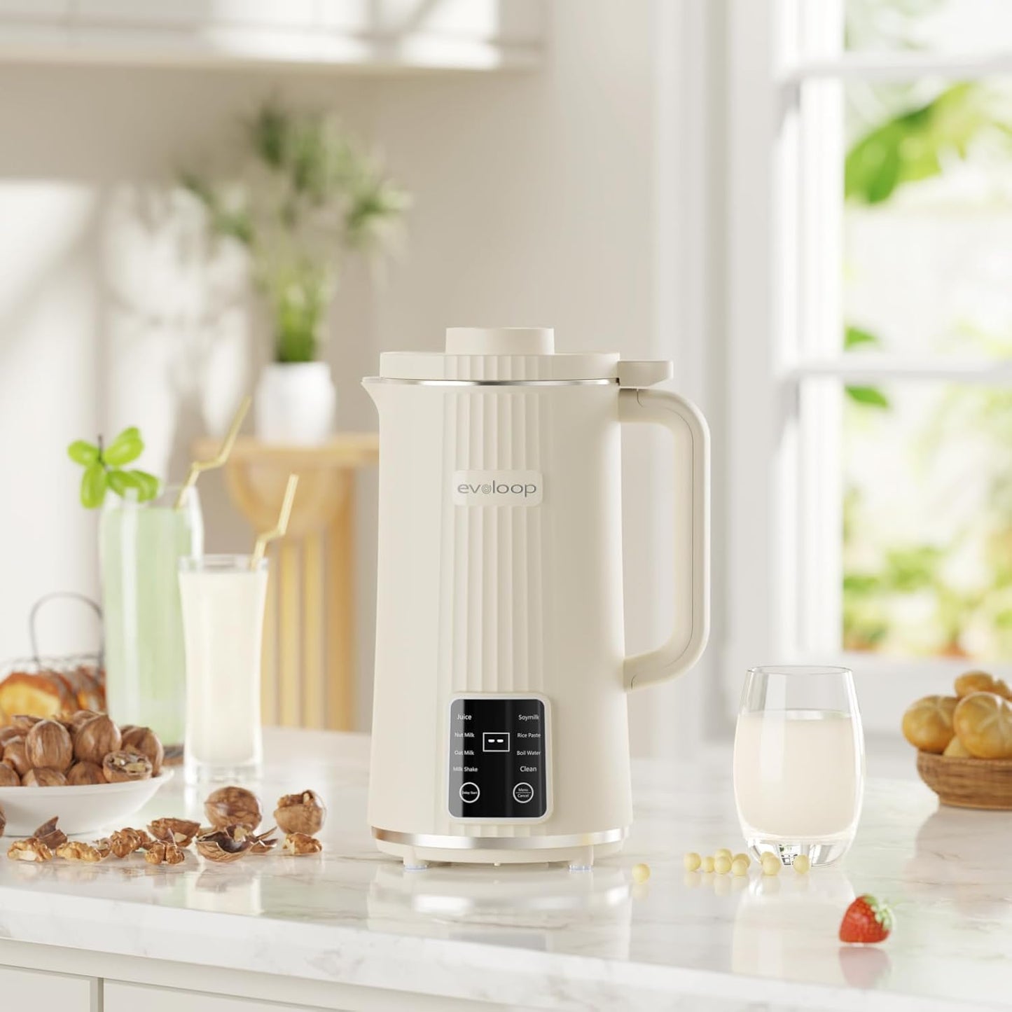 Skiennix 40oz Automatic Nut Milk Maker - 8-in-1 Plant-Based Milk Machine for Almond, Oat & Soy Milk