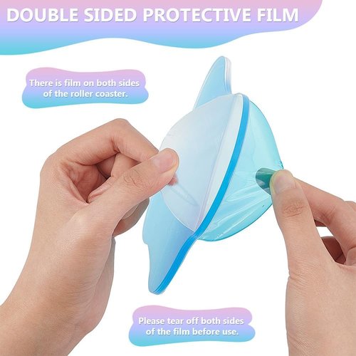 FINGERINSPIRE 2 Cloud Shaped Acrylic Coasters 5.1x6.4inch Clear Iridescent Irregular Creative Decorative Plate for Kitchen Counter, Dresser, Office Desk